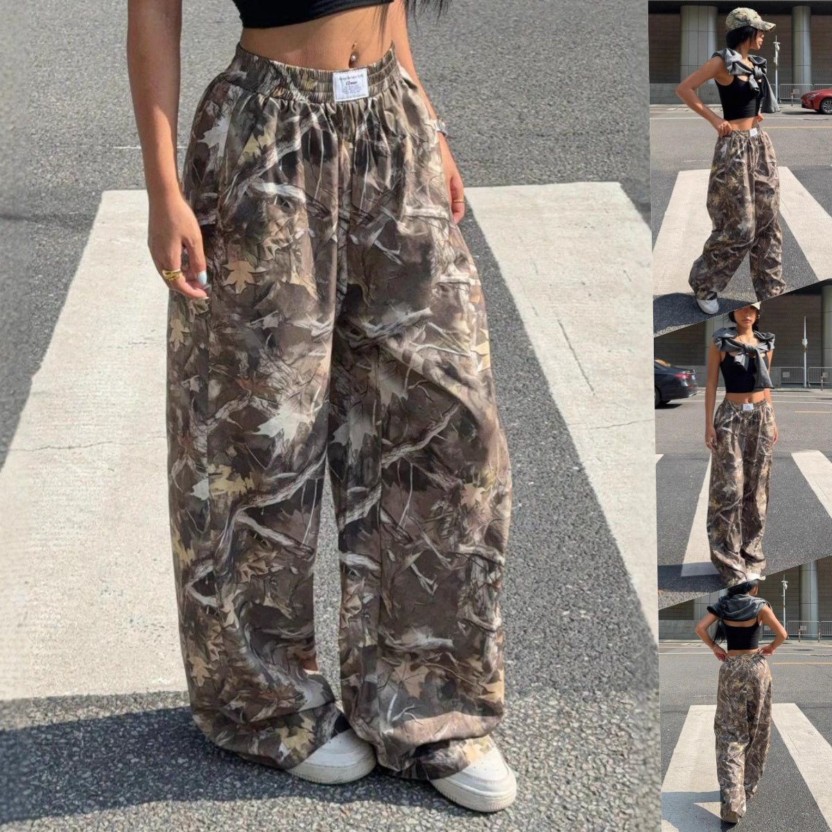 Low Waist Camouflage Cargo Pants