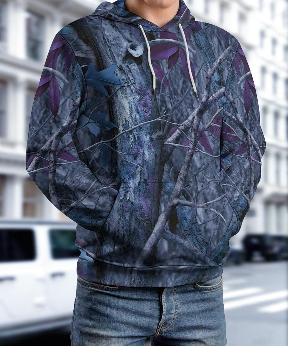 Women's Fashionable Printed Camouflage Maple Leaf Hoodie Top