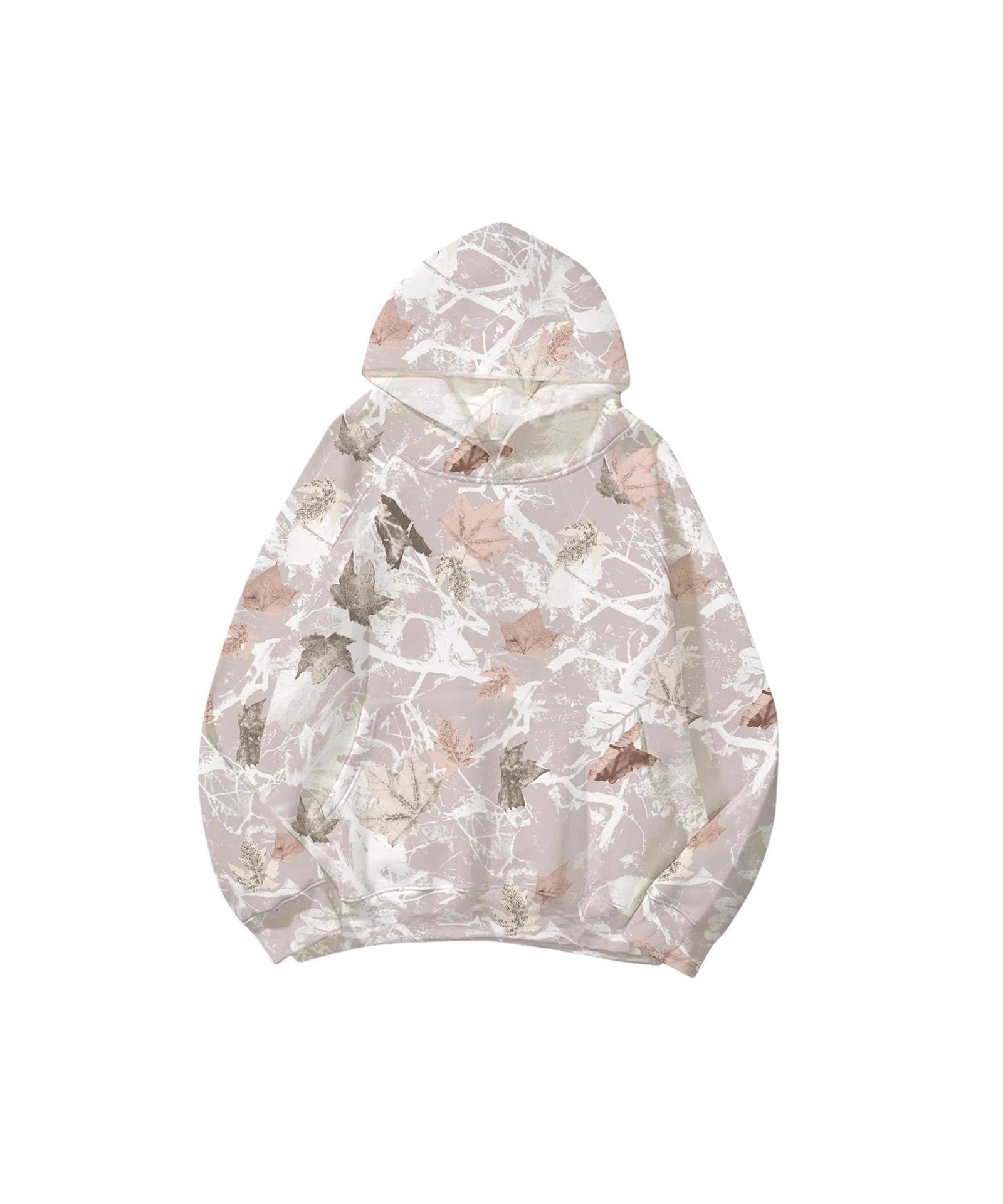 Women's Fashionable Printed Camouflage Maple Leaf Hoodie Top