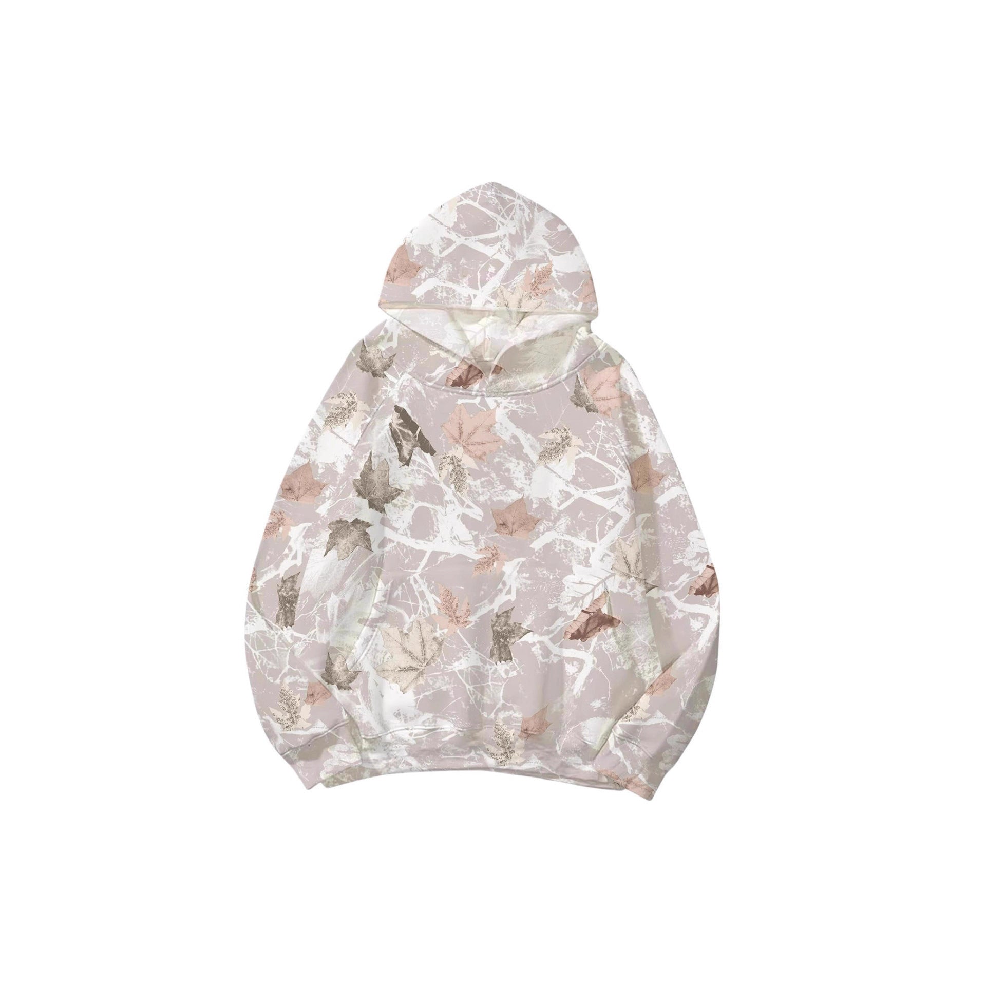 Women's Fashionable Printed Camouflage Maple Leaf Hoodie Top