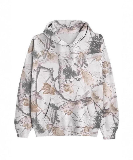 Women's Fashionable Printed Camouflage Maple Leaf Hoodie Top